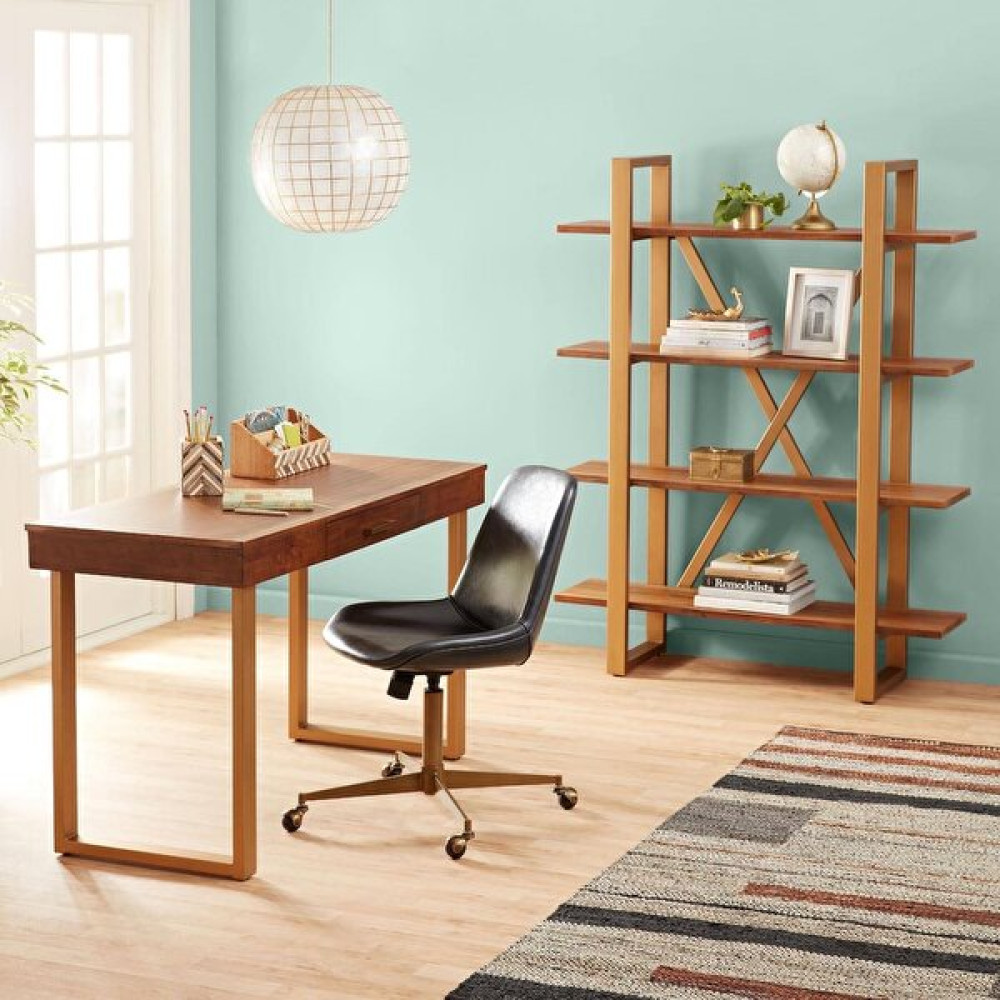 Mor Salkım Ahşap Mor Salkım Areim Çalışma Masası - 80cm x 50cm x 75cm - Ceviz Çalışma Masası Fiyatı
