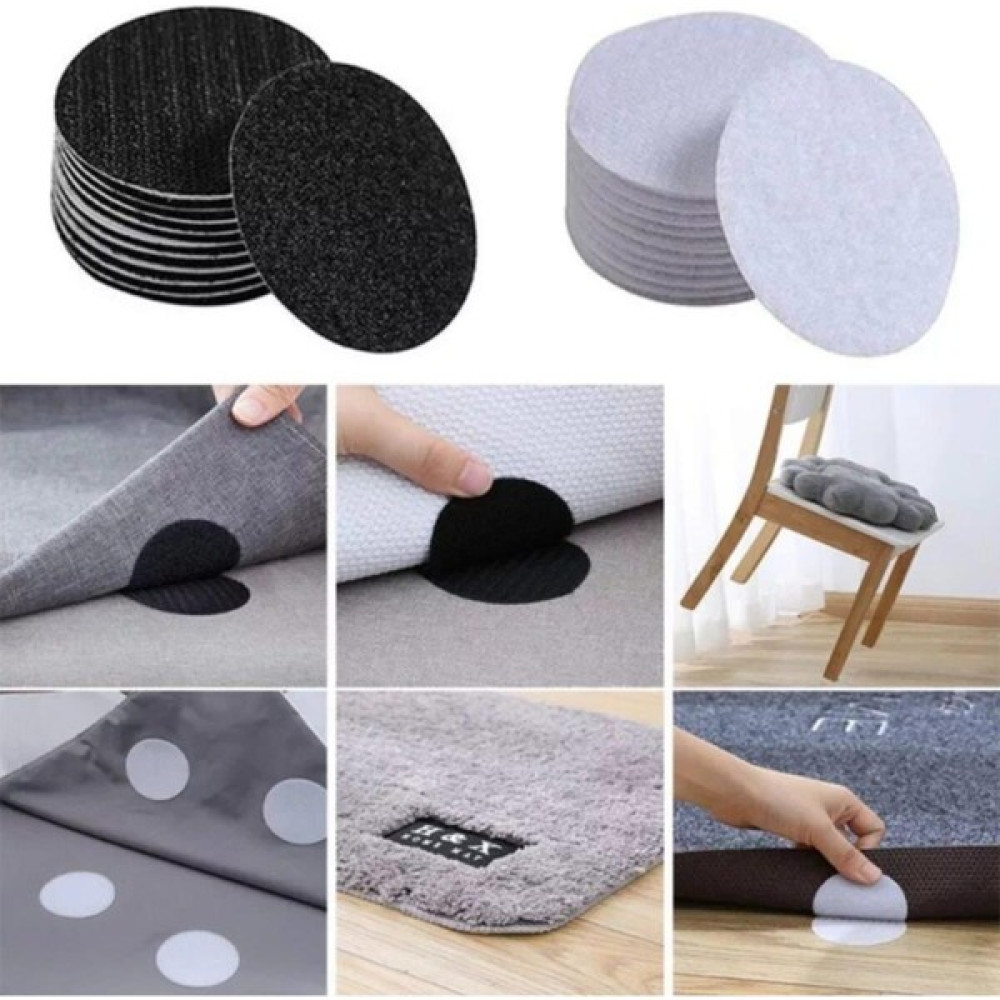 Mor Salkım Home Halı Altı Kaydırmaz Cırt Bant 6 cm Çap (4 Adet-Çift ) Siyah Gardrop & Dolap Fiyatı