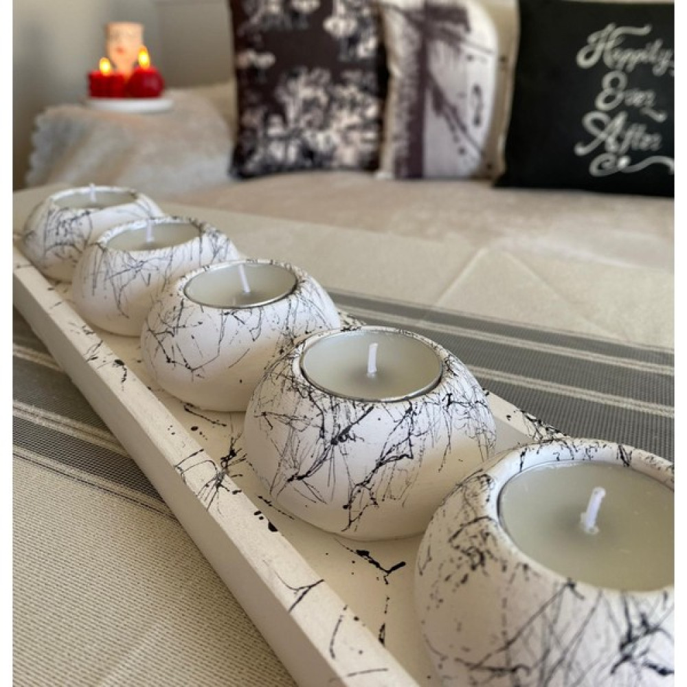 Mor Villa El Yapımı 5'li Set,Mumluk,Dekoratif Mumluk,Tealight Mumluk,Hediyelik Eşya Şamdan Fiyatı