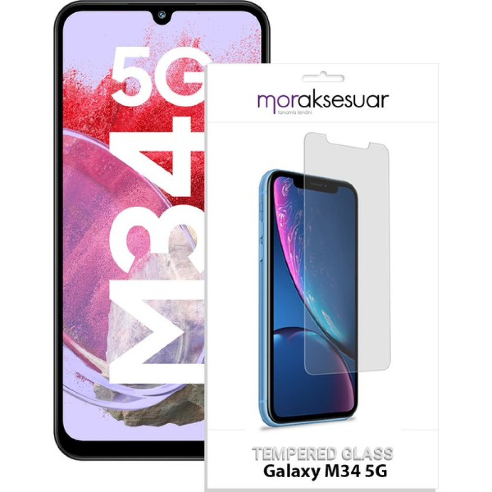 Moraksesuar Samsung Galaxy M34 5g Temperli Kırılmaz Cam Ekran Koruyucu Sert Şeffaf Cep Telefonu Ekran Koruyucusu Fiyatı