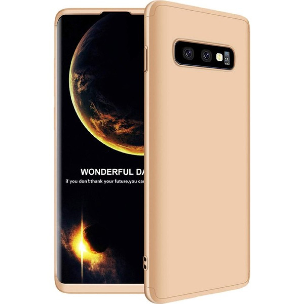 Moraksesuar Samsung Galaxy S10 Plus Kılıf 360 Tam Koruma Ays Kapak 3 Parça Slim Fit Gold Cep Telefonu Kılıfı Fiyatı
