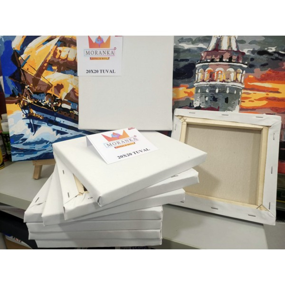 Moranka 10'Lu 20X20 Arkadan Zımbalı Çift Astarlı Tuval 20 x 20 cm - 20X20 Cm - 10 Adet Tuval Fiyatı