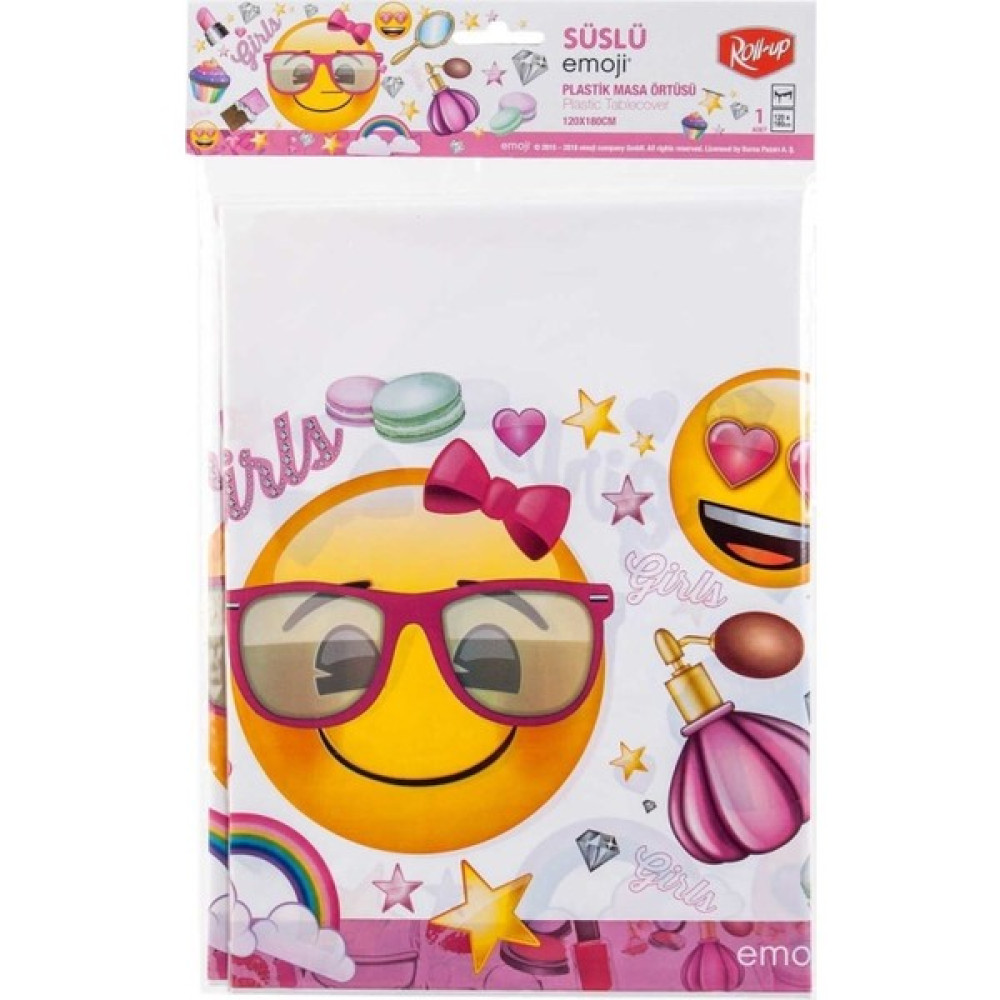 Morbeyazhome Roll-Up Plastik Masa Örtüsü Süslü Emoji 120 x 180CM Mutfak Sarf Malzemeleri Fiyatı
