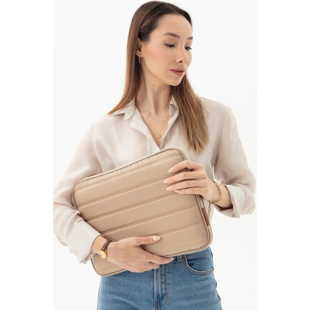 Morca Macbook Kılıf Notebook Çanta Tablet Laptop Kılıfı 13"-13,3" Çizgili Su Geçirmez Kumaş Bej - 34*25*2cm Dizüstü Bilgisayar Aksesuarları Fiyatı