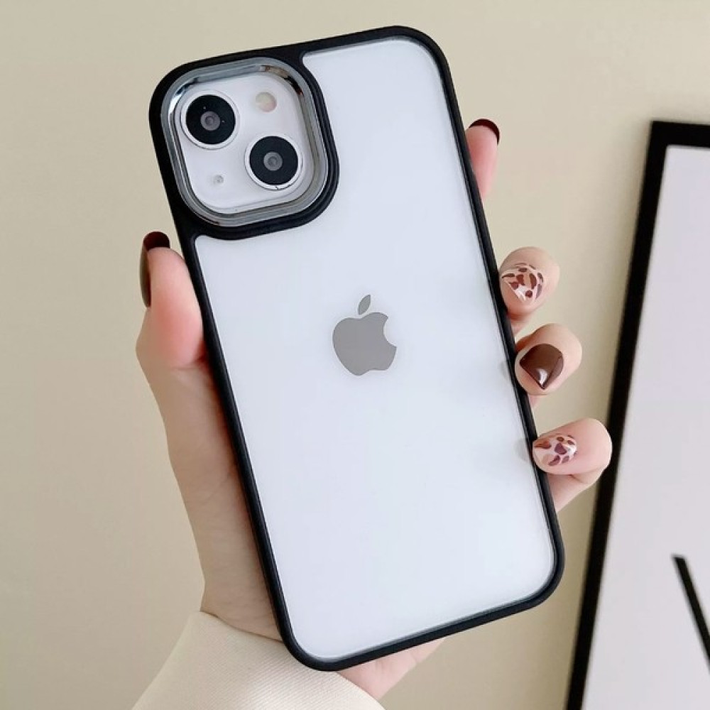 More Gsm Apple iPhone 13 Uyumlu Lüks Silikon Çerceve Şeffaf Kılıf - Şeffaf Siyah Cep Telefonu Kılıfı Fiyatı