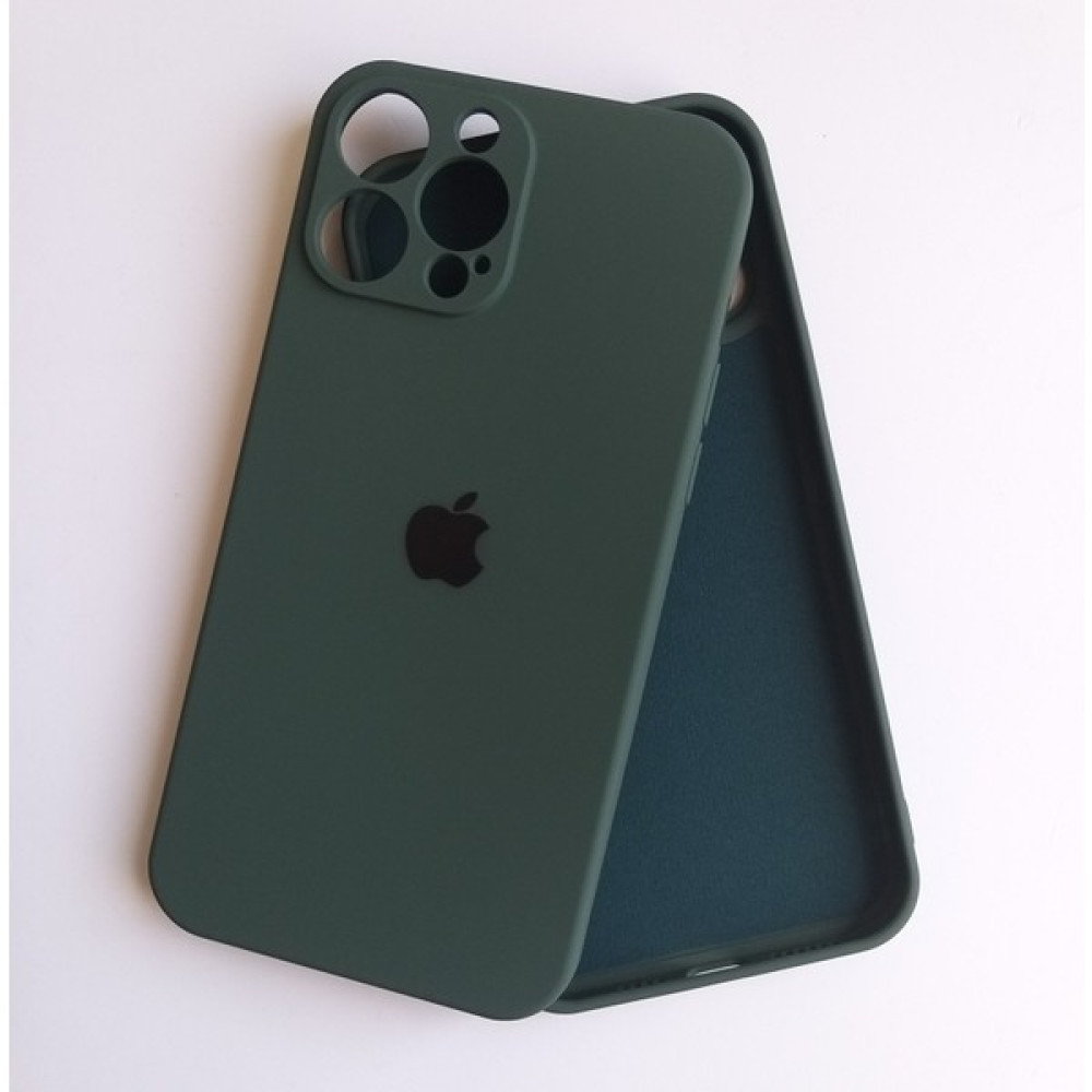 More Gsm iPhone 13 Promax (6.7) Kamera Korumalı Lansman Içi Kadife Silikon Kılıf - Koyu Yeşil - iPhone 13 Pro Max Cep Telefonu Kılıfı Fiyatı