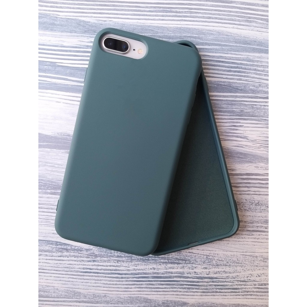 More Gsm İphone 7 Plus / 8 Plus ile Uyumlu Logosuz Lansman İçi Kadife Silikon Kılıf - Haki Yeşil - iPhone 8 Plus Cep Telefonu Kılıfı Fiyatı