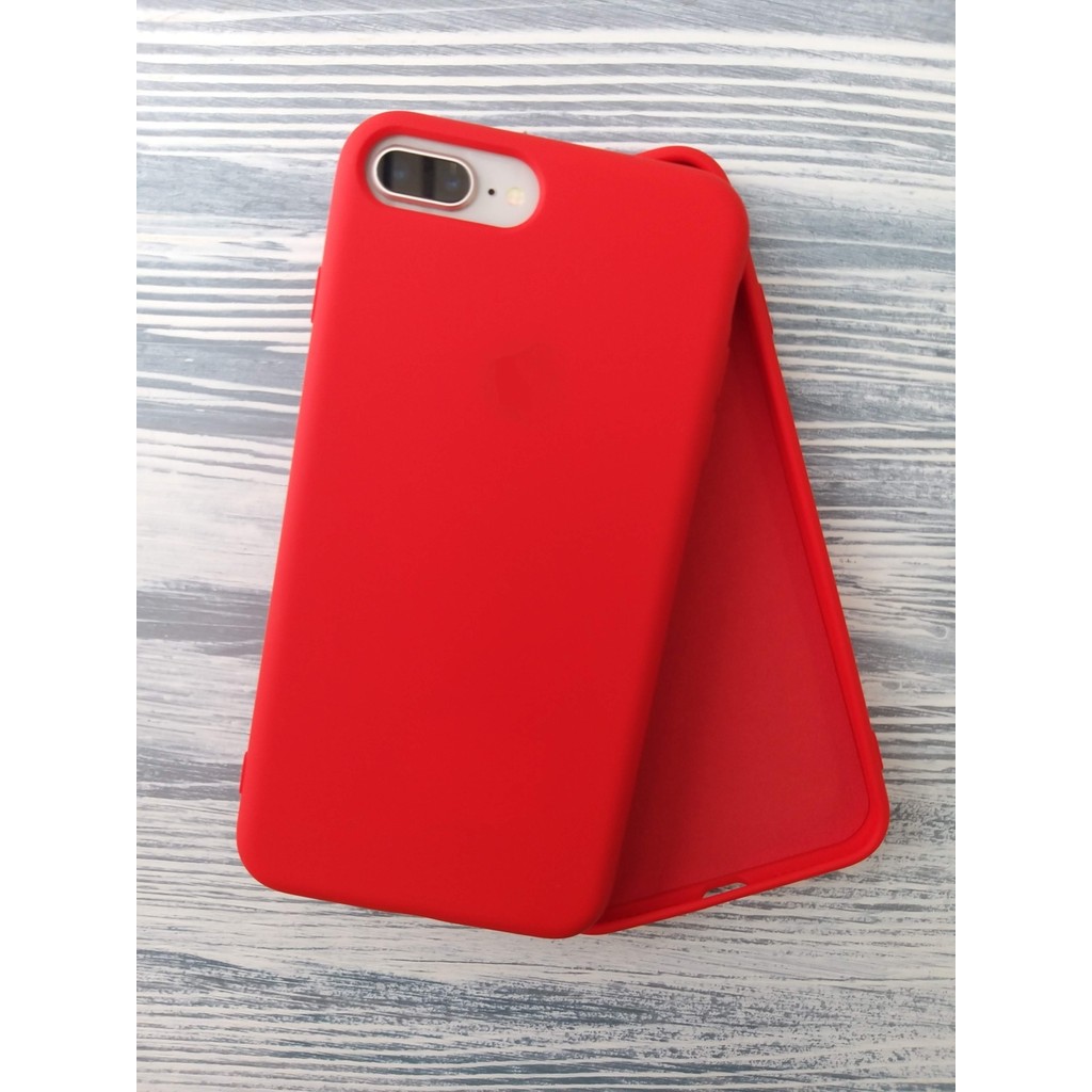 More Gsm İphone 7 Plus / 8 Plus ile Uyumlu Logosuz Lansman İçi Kadife Silikon Kılıf - Kırmızı - iPhone 8 Plus Cep Telefonu Kılıfı Fiyatı