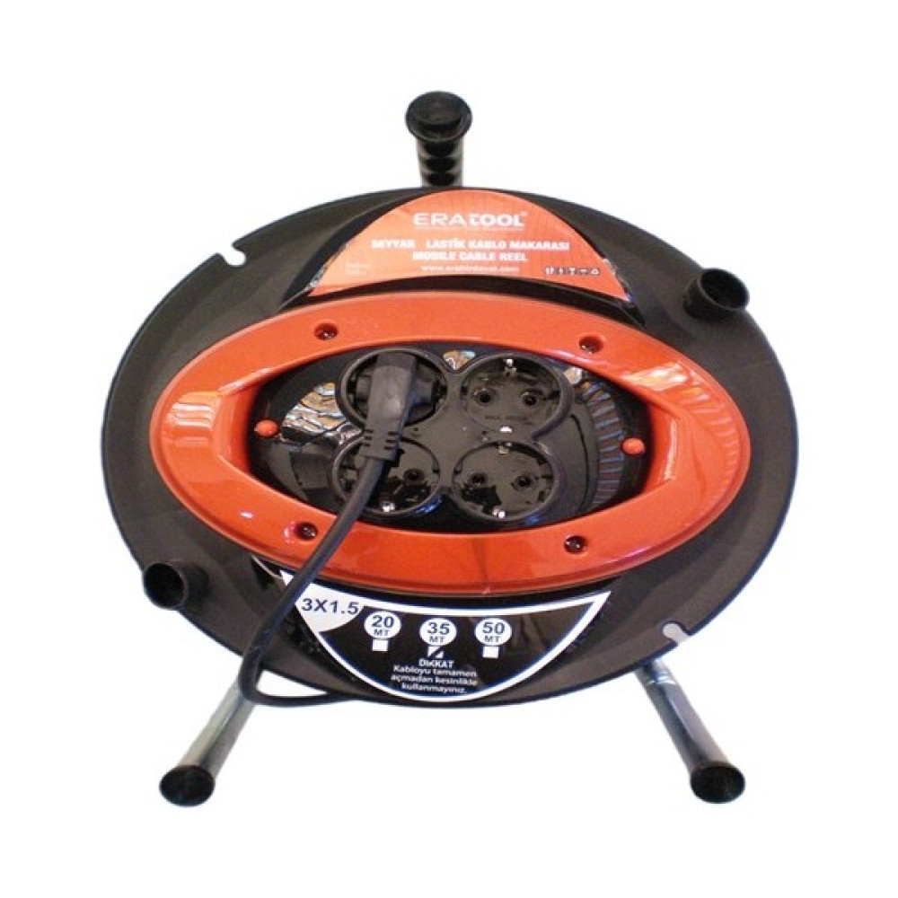 More Home Eratool 4'lü Seyyar Kablo Makaralı Uzatma Kablosu Siyah 3 x 1.5 Mm² 35 Metre Prizler Fiyatı