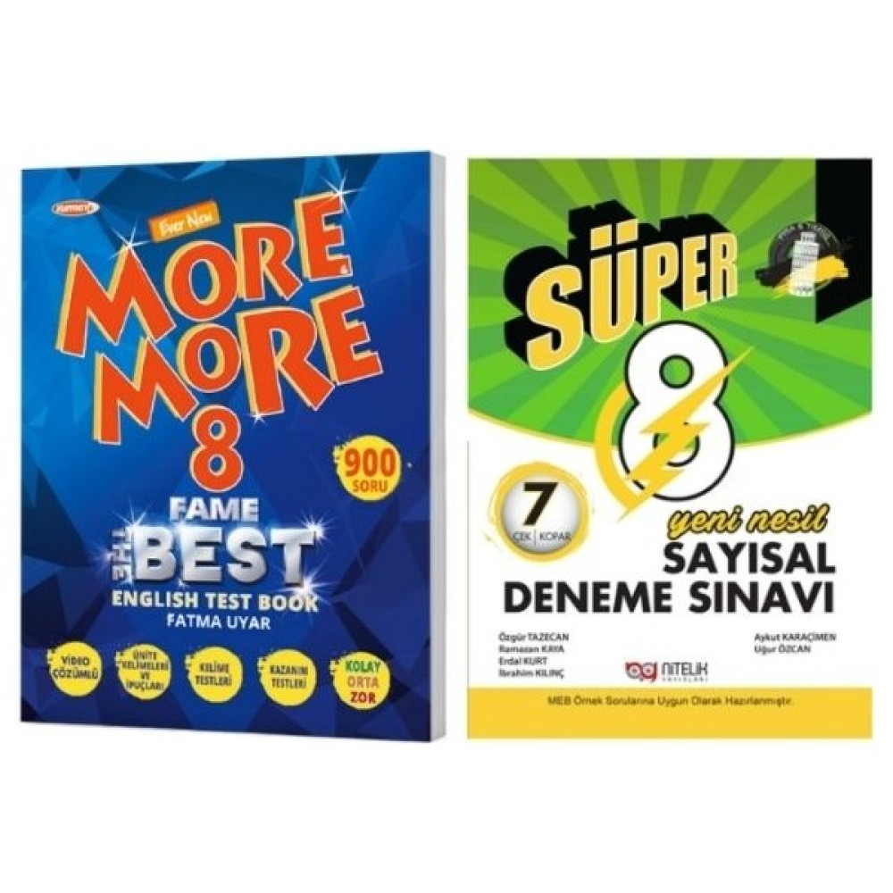 More & More 8. Sınıf Fame Fenomen English Test Book + 8. Sınıf Süper Sayısal 7 Deneme Sınavı Yabancı Dil Öğretici Kitaplar ve Eğitim Setleri Fiyatı