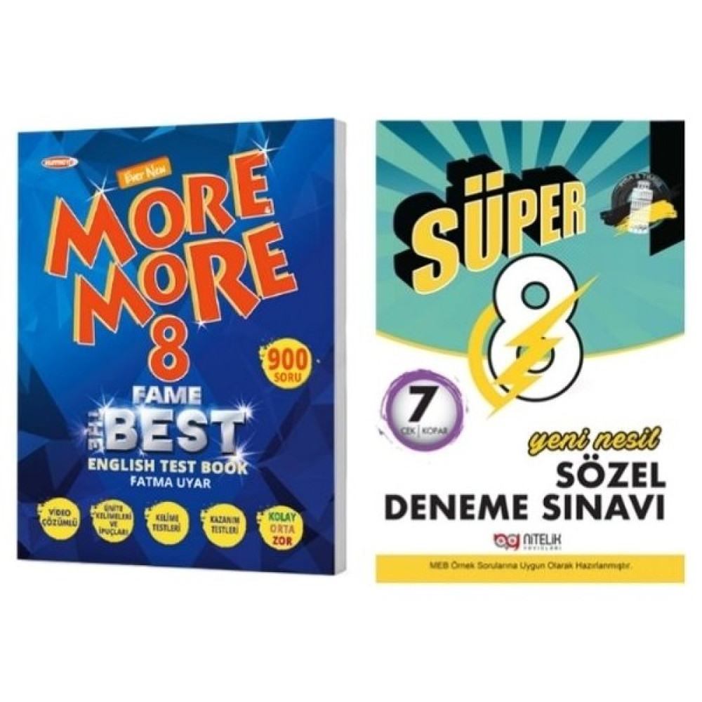 More & More 8. Sınıf Fame Fenomen English Test Book + 8. Sınıf Süper Sözel 7 Deneme Sınavı Yabancı Dil Öğretici Kitaplar ve Eğitim Setleri Fiyatı