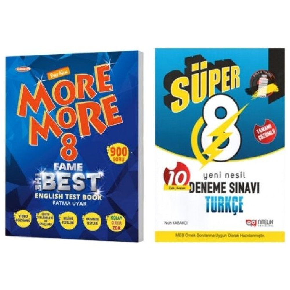 More & More 8. Sınıf Fame Fenomen English Test Book + 8. Sınıf Süper Türkçe 10 Deneme Sınavı Yabancı Dil Öğretici Kitaplar ve Eğitim Setleri Fiyatı