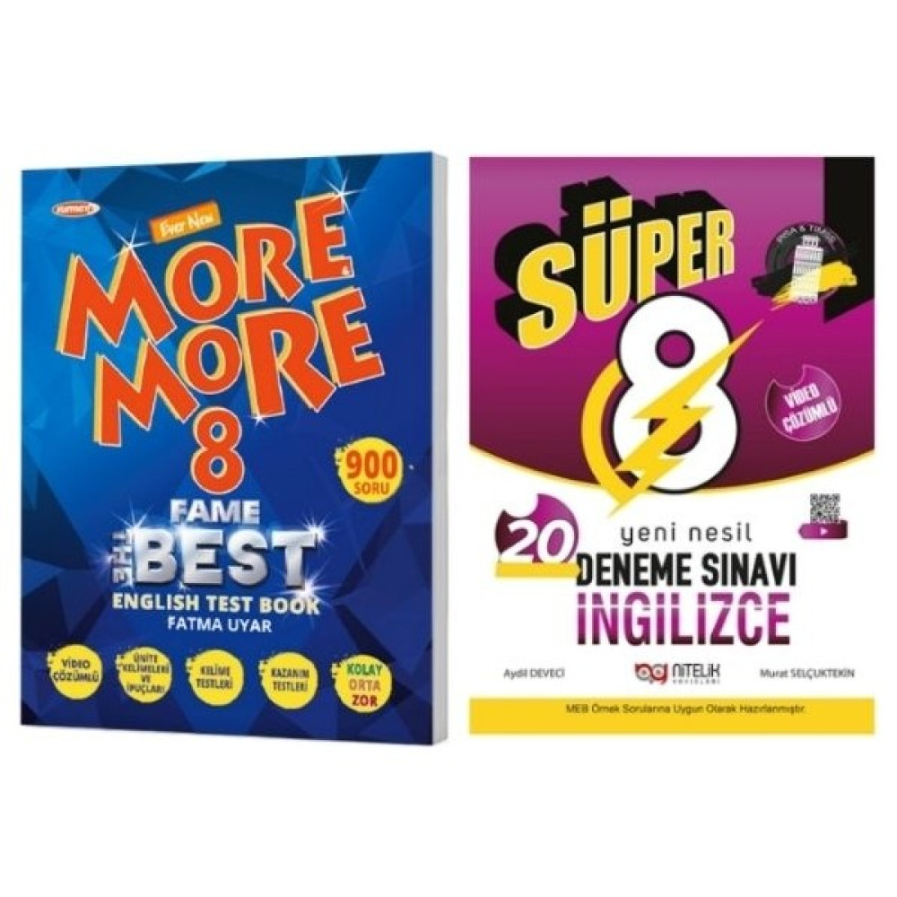 More & More 8. Sınıf Fame Fenomen English Test Book + 8. Sınıf Yeni Nesil Süper İngilizce 20 Deneme Yabancı Dil Öğretici Kitaplar ve Eğitim Setleri Fiyatı