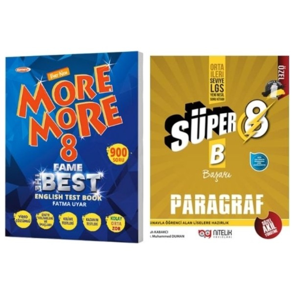 More & More 8. Sınıf Fame Fenomen English Test Book + Süper 8. Sınıf Yeni Nesil Paragraf Soru Kita Yabancı Dil Öğretici Kitaplar ve Eğitim Setleri Fiyatı