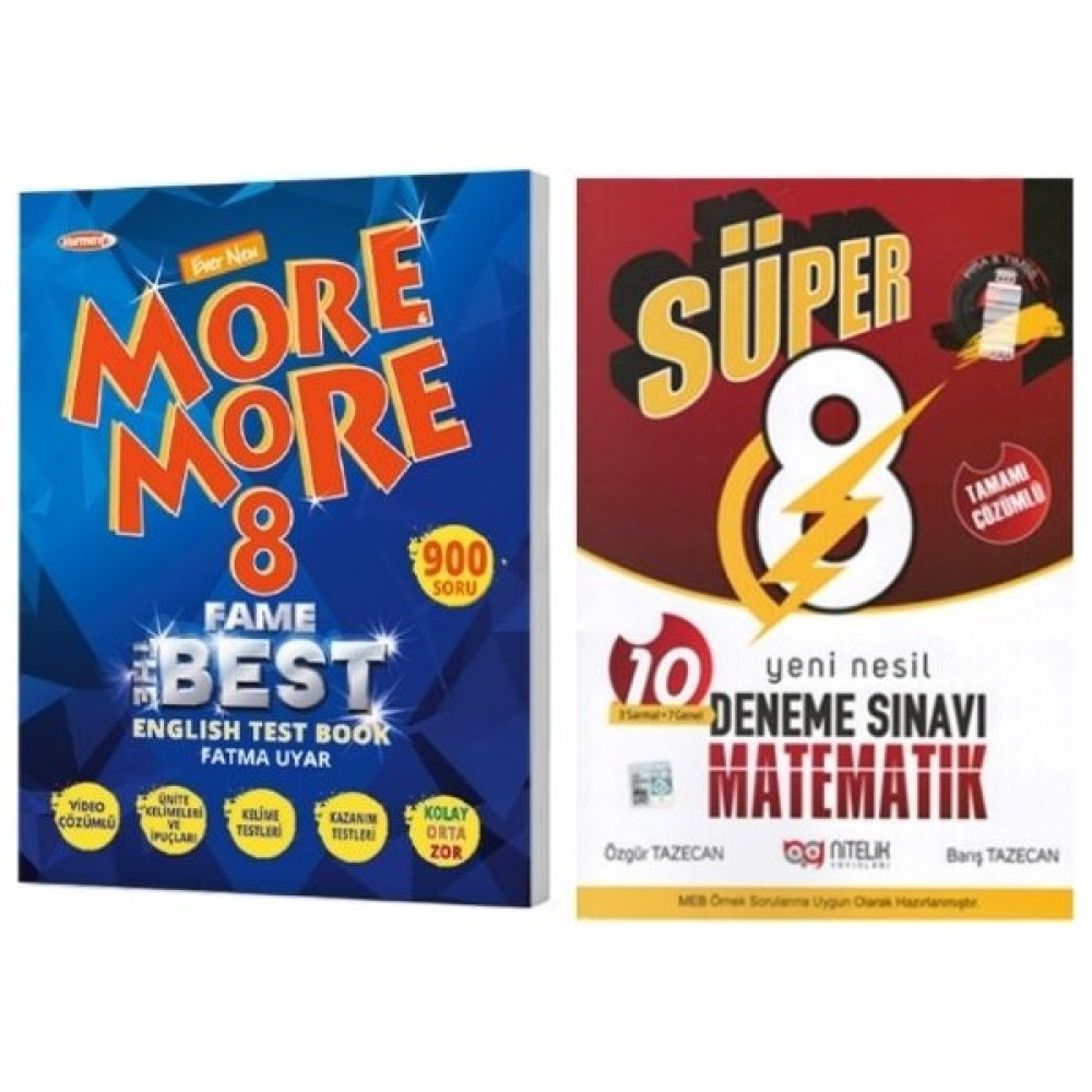 More & More More And More 8. Sınıf Fame Fenomen English Test Book + 8.sınıf Deneme Süper Matematik 10 Deneme Yabancı Dil Öğretici Kitaplar ve Eğitim Setleri Fiyatı
