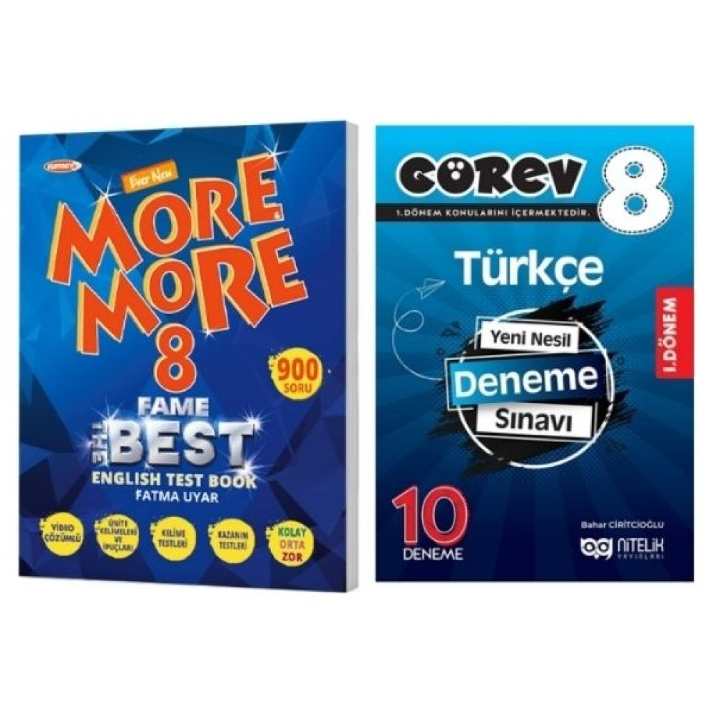 More & More More And More 8. Sınıf Fame Fenomen English Test Book + 8.sınıf Görev 1.dönem Türkçe 10 Deneme Yabancı Dil Öğretici Kitaplar ve Eğitim Setleri Fiyatı