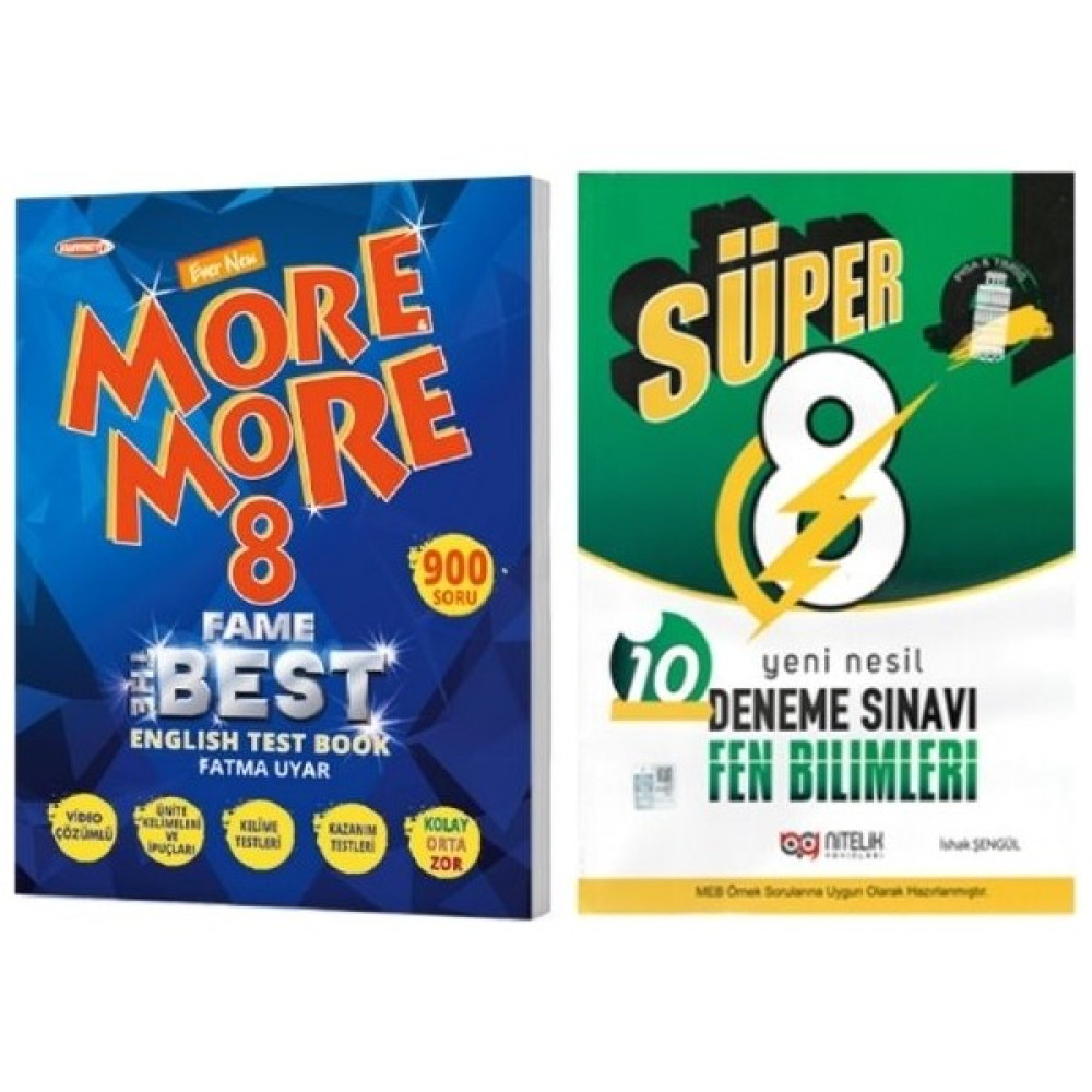 More & More More And More 8. Sınıf Fame Fenomen English Test Book + 8.sınıf Süper Fen Bilimleri 10 Deneme Sınavı Yabancı Dil Öğretici Kitaplar ve Eğitim Setleri Fiyatı