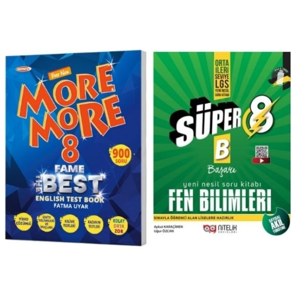 More & More More And More 8. Sınıf Fame Fenomen English Test Book + 8.sınıf Yeni Nesil Fen Bilimleri Soru Kitabı Yabancı Dil Öğretici Kitaplar ve Eğitim Setleri Fiyatı