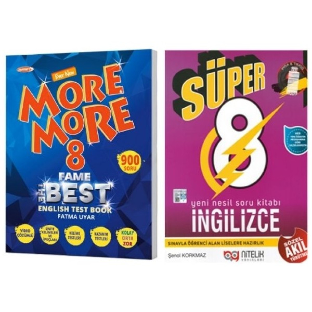 More & More More And More 8. Sınıf Fame Fenomen English Test Book + 8.sınıf Yeni Nesil Ingilizce Soru Kitabı Yabancı Dil Öğretici Kitaplar ve Eğitim Setleri Fiyatı