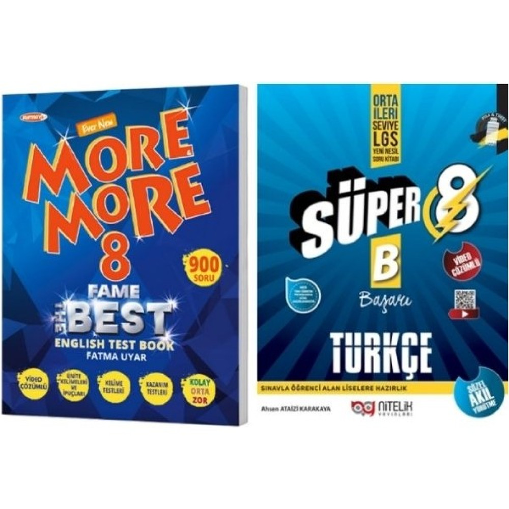 More & More More And More 8. Sınıf Fame Fenomen English Test Book + 8.sınıf Yeni Nesil Türkçe Soru Kitabı Yabancı Dil Öğretici Kitaplar ve Eğitim Setleri Fiyatı