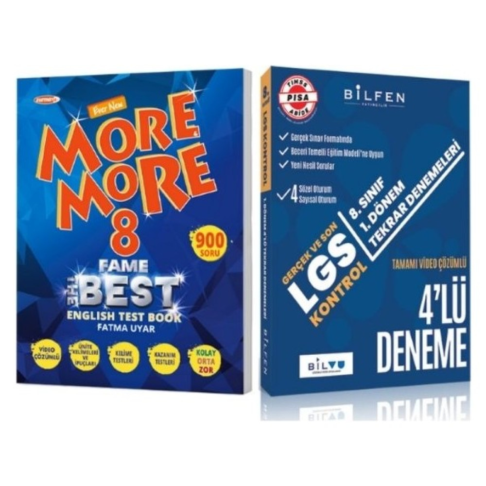 More & More More And More 8. Sınıf Fame Fenomen English Test Book + Lgs Gerçek ve Son Kontrol 1. Dön 4'lü Deneme Yabancı Dil Öğretici Kitaplar ve Eğitim Setleri Fiyatı