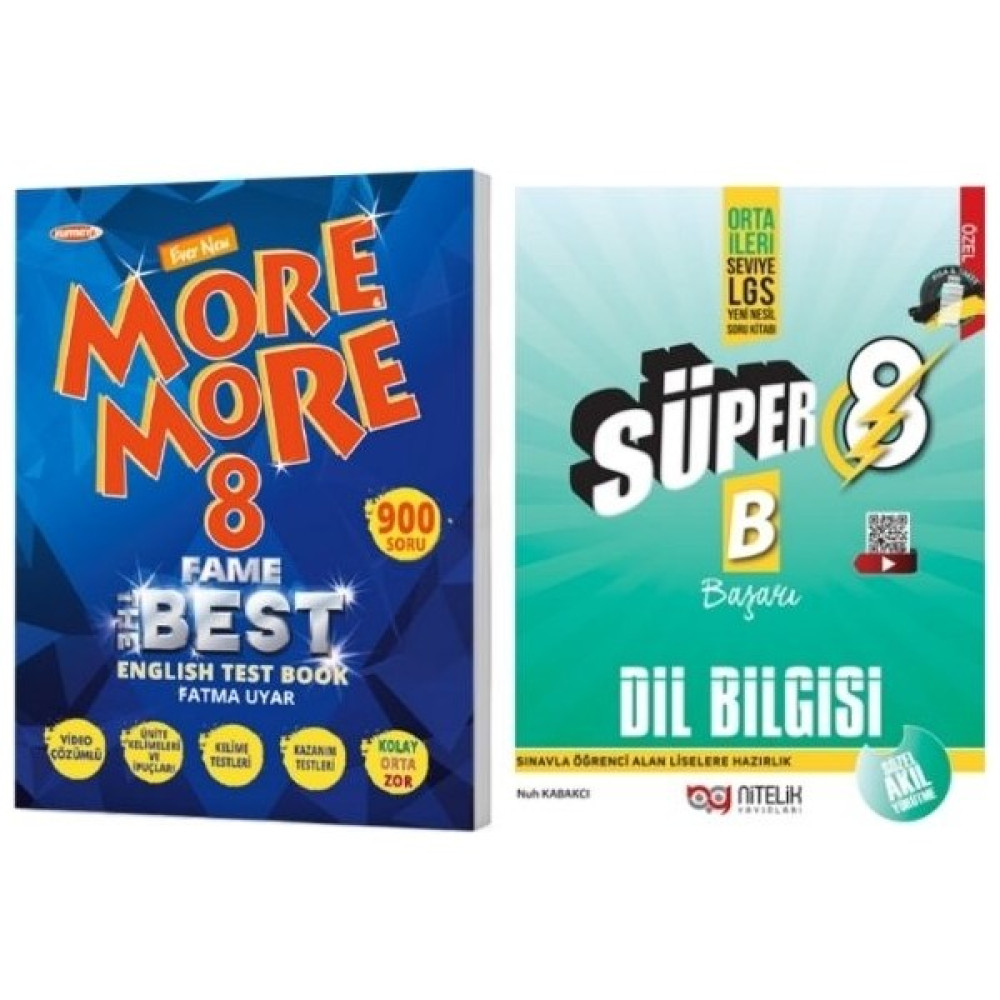 More & More More And More 8. Sınıf Fame Fenomen English Test Book + Süper 8. Sınıf Yeni Nesil Dil Bilgisi Soru Yabancı Dil Öğretici Kitaplar ve Eğitim Setleri Fiyatı