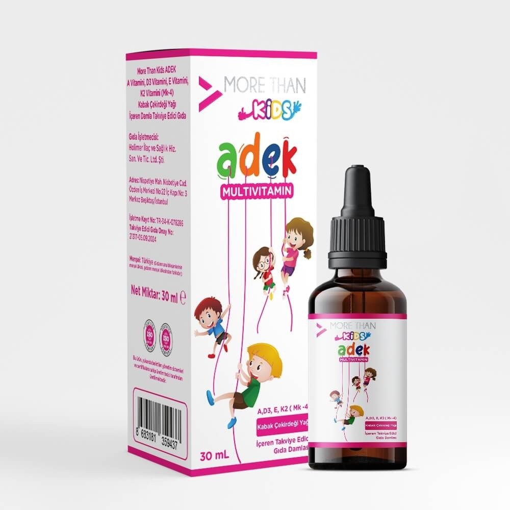 More Than Adek Kids Multivitamin Damla 30 ml Kabak Çekirdeği Yağı İçeren Takviye Edici Gıda Diğer Fiyatı