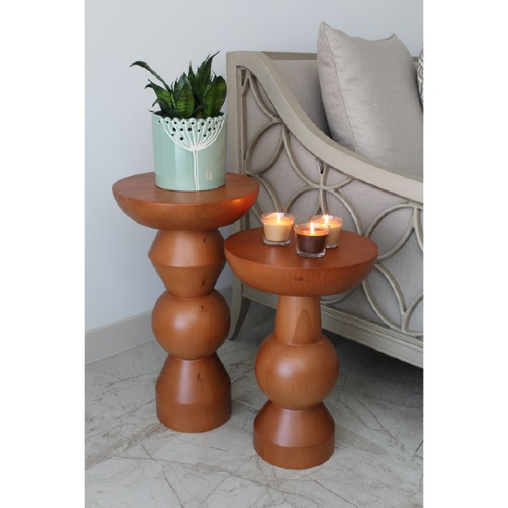 More Wood Design Mantar Sehpa 2'li - Kahverengi Yan Sehpa Fiyatı