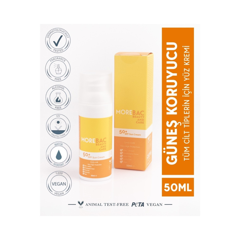 MOREBAC Spf 50+ Sun Cream 50 Ml Yüz Güneş Kremi Güneş Kremleri ve Losyonları Fiyatı