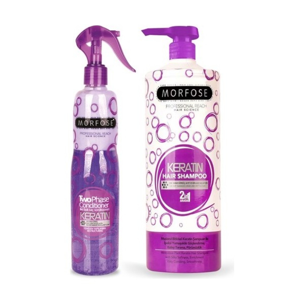 Morfose Keratin Şampuanı 2 In1 1000 ml + Morfose Keratin Fön Suyu Şampuan ve Saç Kremi Fiyatı