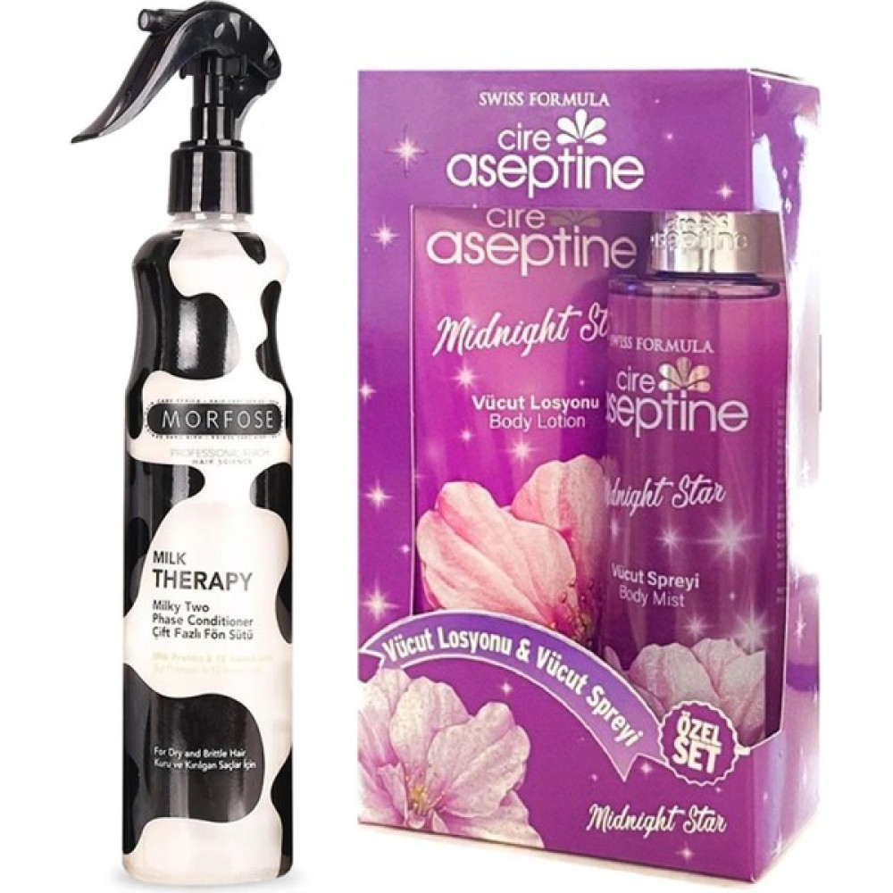 Morfose Milk Therapy Çift Fazlı Fön Sütü 400 ml + Cire Aseptine Vücut Losyonu 200 ml Vücut Spreyi 200 ml Set Saç Şekillendirici Krem Fiyatı