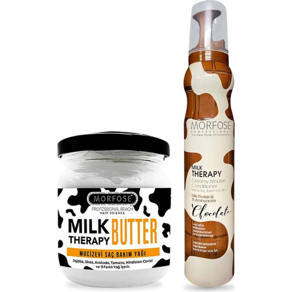 Morfose Milk Therapy Saç Köpüğü Chocolate 200 Ml+Milk Therapy Butter Yağ Içeren Mucizevi Saç Bakım Kremi - yok Saç Şekillendirici Köpük Fiyatı