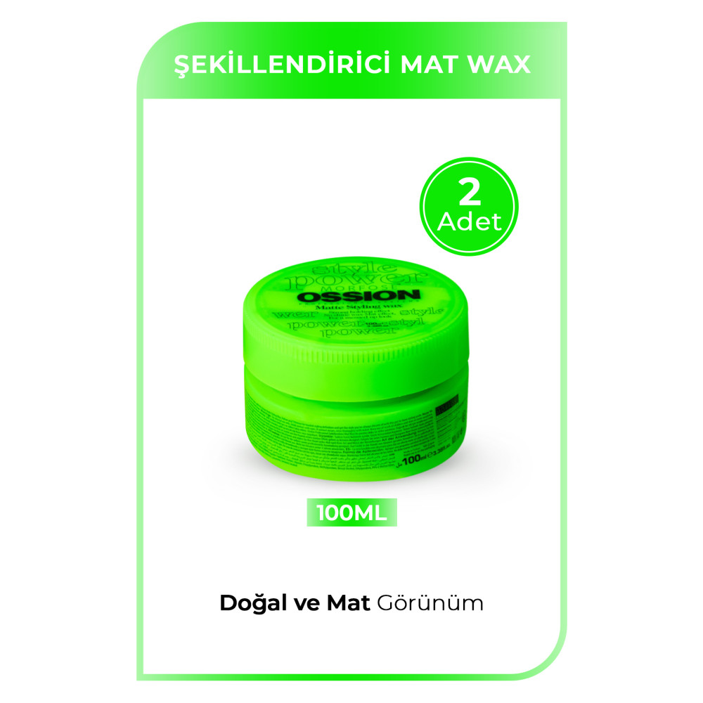 Morfose Ossion Matte Styling Wax Yeşil 100 ml X 2 Adet Saç Şekillendirici Krem Fiyatı