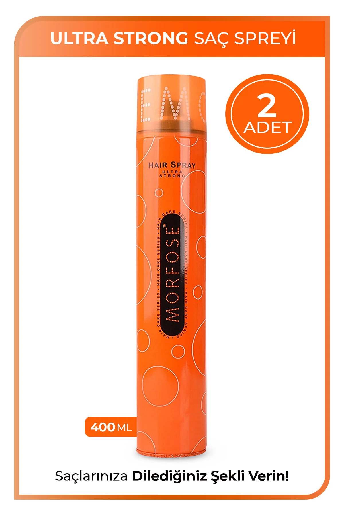 Morfose Saç Spreyi Ultra Strong Turuncu 400 ml 2 Adet" Saç Şekillendirici Sprey Fiyatı