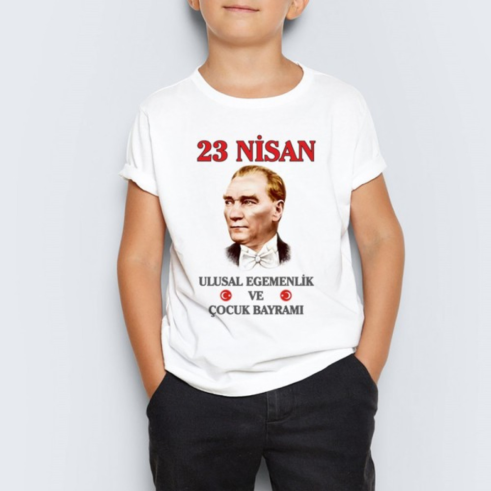 Morinna 23 Nisan Atatürk Baskılı Çocuk Tişört T-Shirt Mr-04 Erkek Çocuk T-shirt Fiyatı