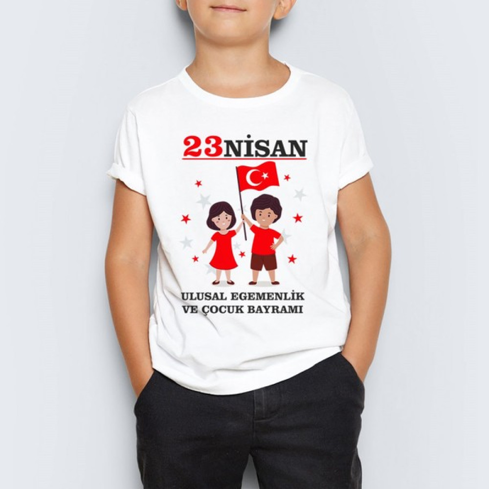 Morinna 23 Nisan Atatürk Baskılı Unisex Çocuk Tişört T-Shirt Mr-05 Erkek Çocuk T-shirt Fiyatı