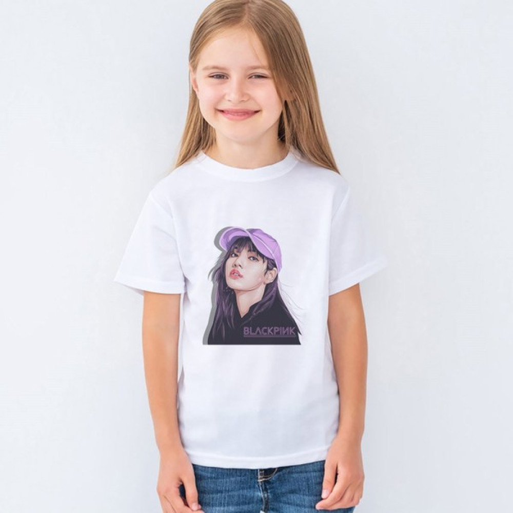Morinna Blackpink Lisa Baskılı Unisex Çocuk Tişört T-Shirt Mr-07 Kız Çocuk T-shirt Fiyatı