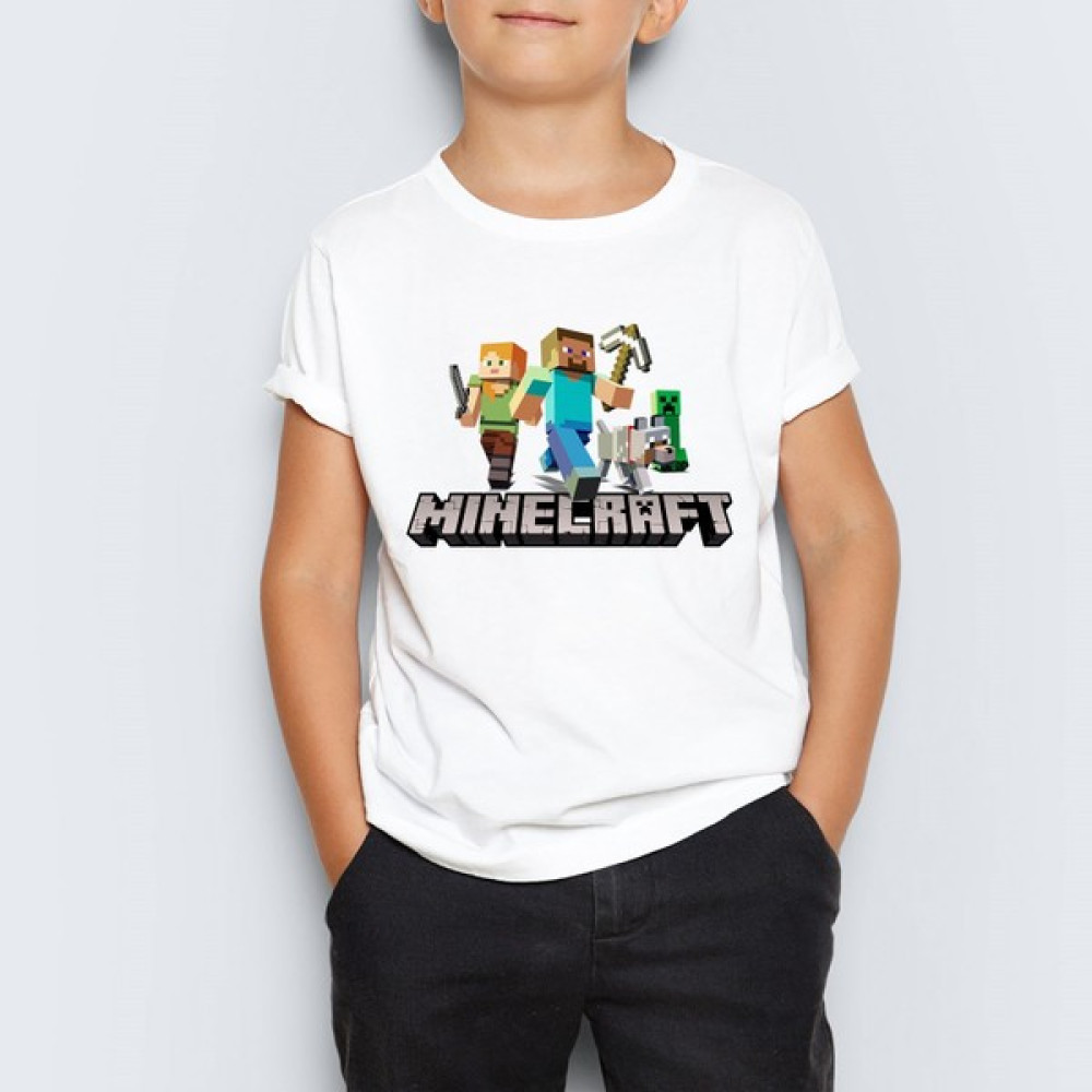 Morinna Minecraft Baskılı Çocuk Tişört T-Shirt Mr-10 Erkek Çocuk T-shirt Fiyatı