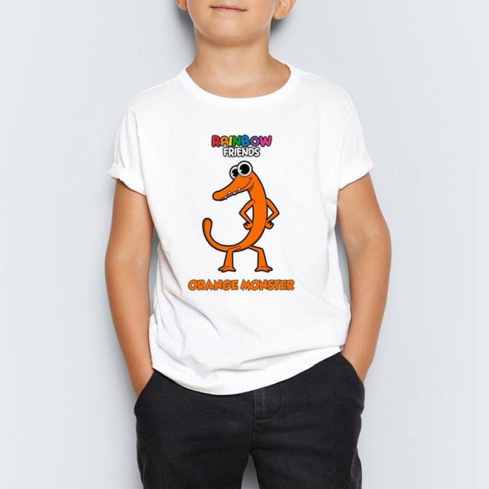 Morinna Rainbow Friends Orange Monster Baskılı Unisex Çocuk Tişört T-Shirt Mr-10 Kız Çocuk T-shirt Fiyatı