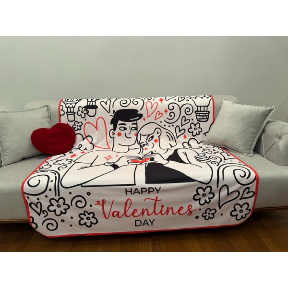 Moris Home Sevgililer Günü Desenli Televizyon Battaniyesi 130X170 - 130 x 170 cm - Pembe Battaniye Fiyatı