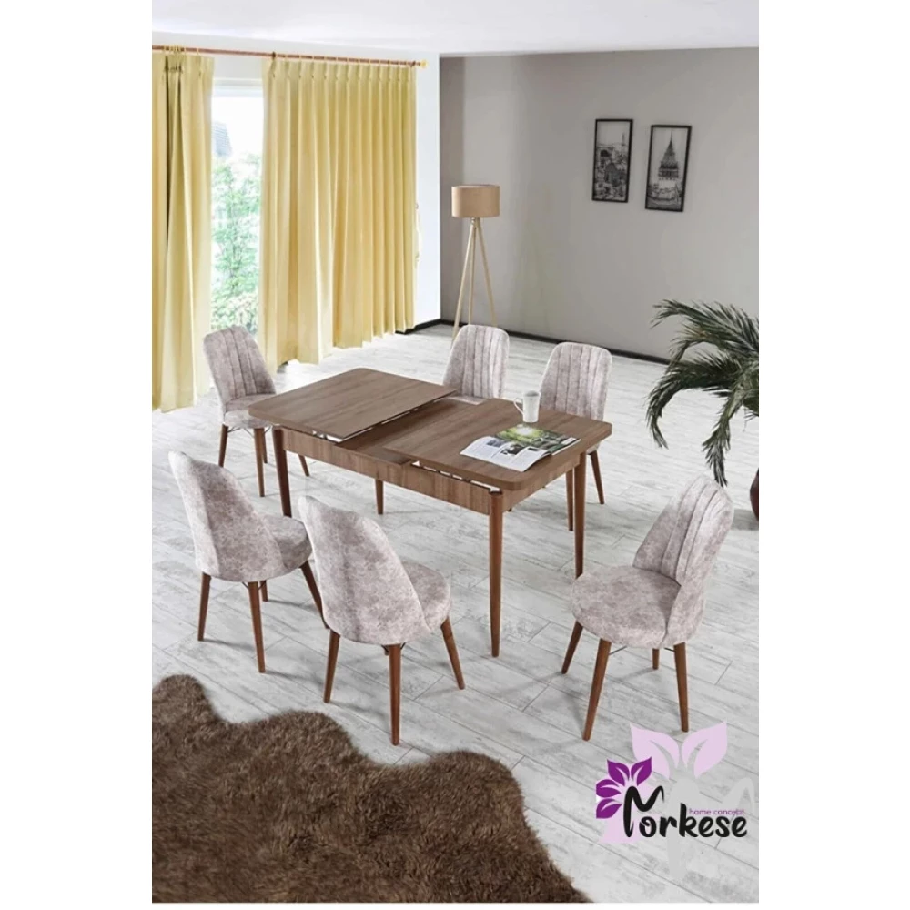 Morkese 80X130(Kapali) 80X170(Acik) Yemek Masasi Takimi 6 Sandalyeli Yemek & Mutfak Masası Fiyatı