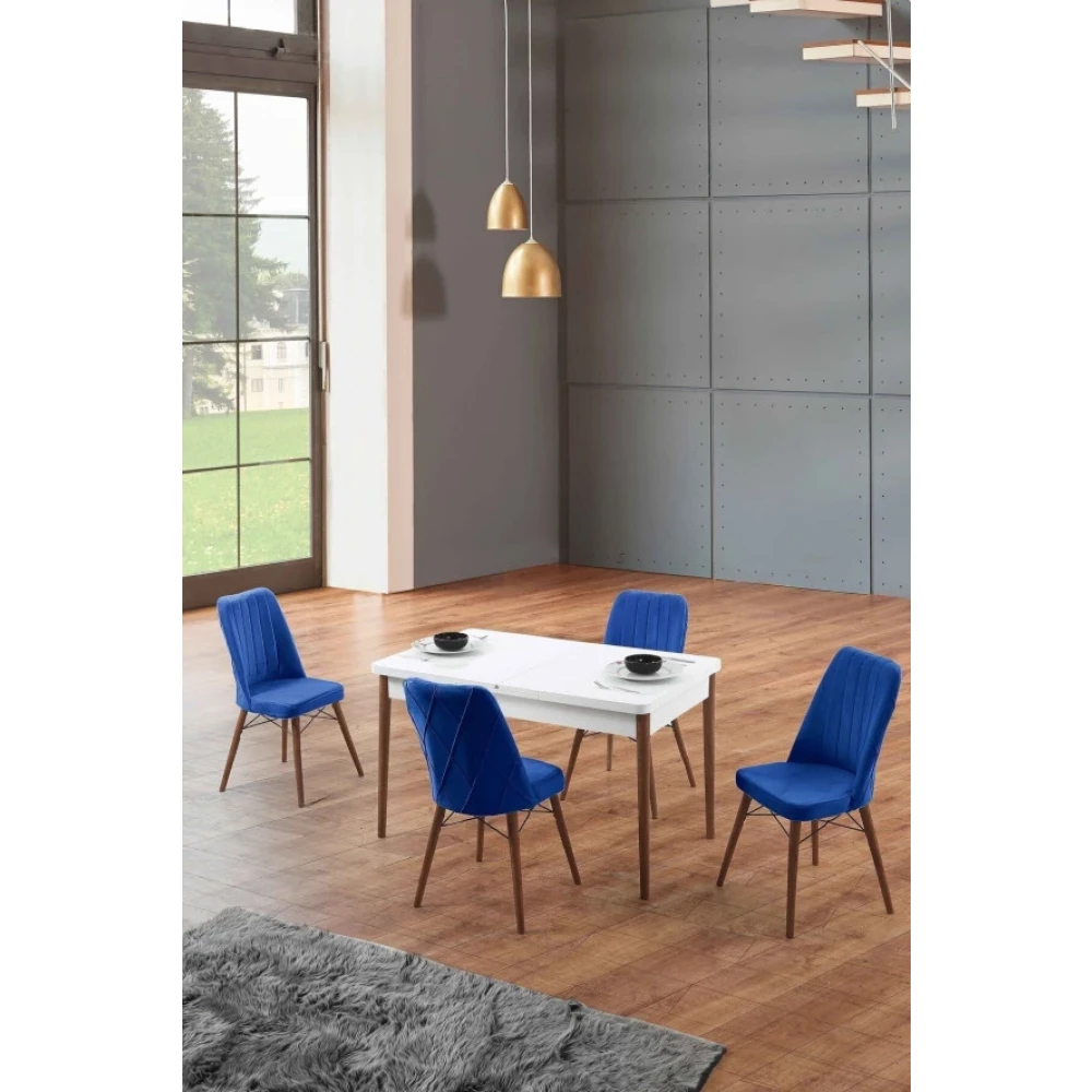 Morkese Home Consept Gemma Beyaz 80X130 Acilabilir 4 Sandalye Silinebilir Kumas Mutfak Masasi Takimi Yemek Masasi Takimi Mutfak Dolabı / Mobilyası Fiyatı