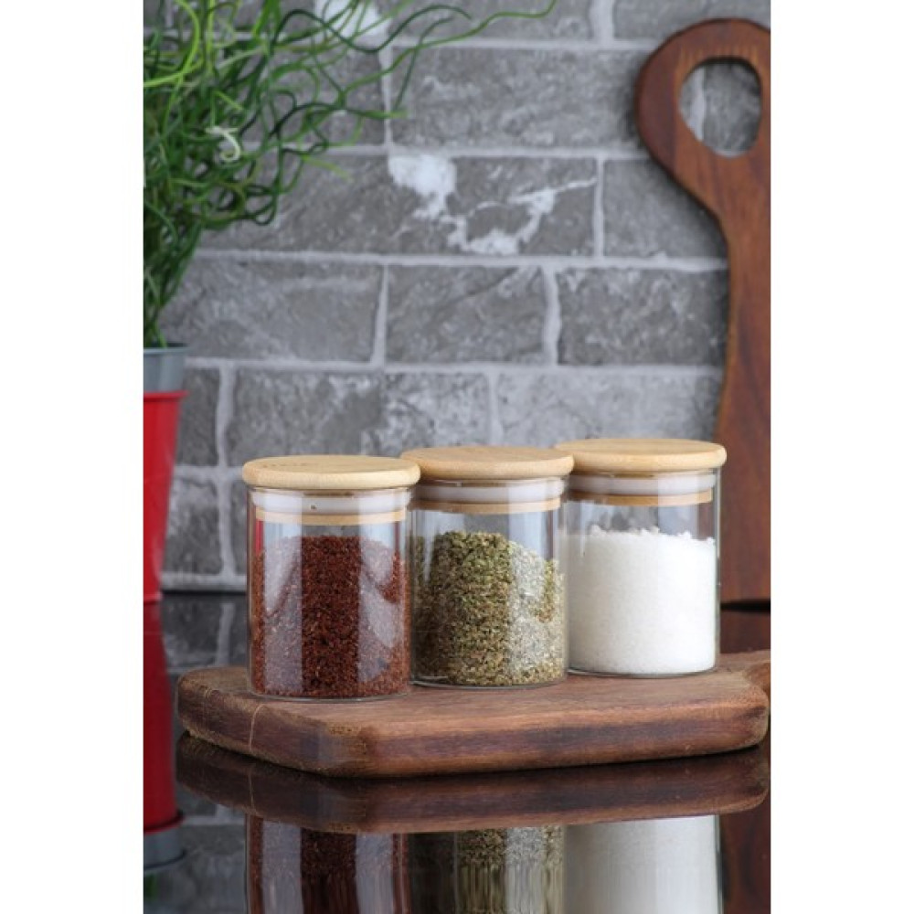 Morlimon 3'lü Bambu Kapaklı Cam Baharatlık 180 ml Baharat Setleri & Baharatlıklar Fiyatı
