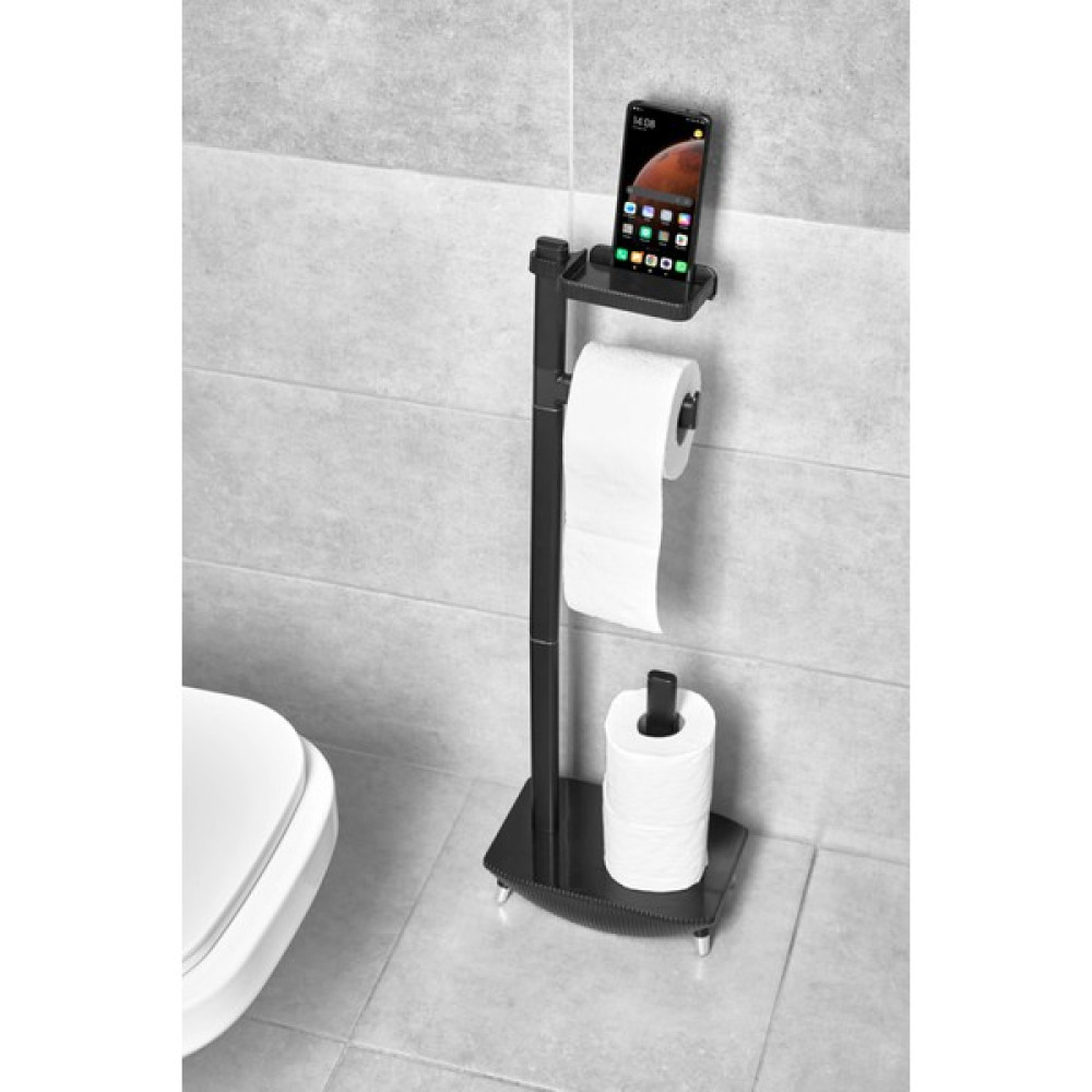 Morlimon Ayaklı Banyo Tuvalet Kağıtlığı Rulo Rafı - Siyah Tuvalet Kağıtlığı Fiyatı