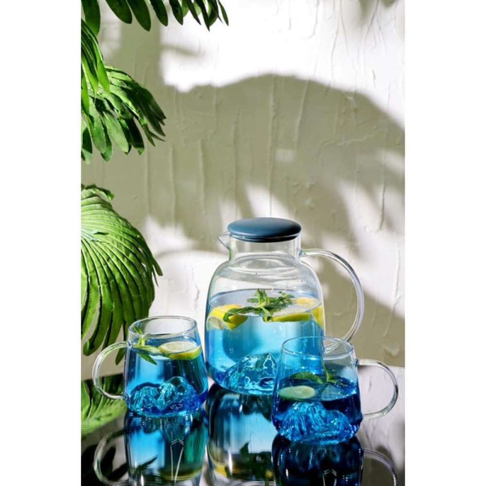 Morlimon Mountain Figürlü 3'Lü Borosilikat Sürahi Bardak Seti 1800 Ml Sürahi Fiyatı