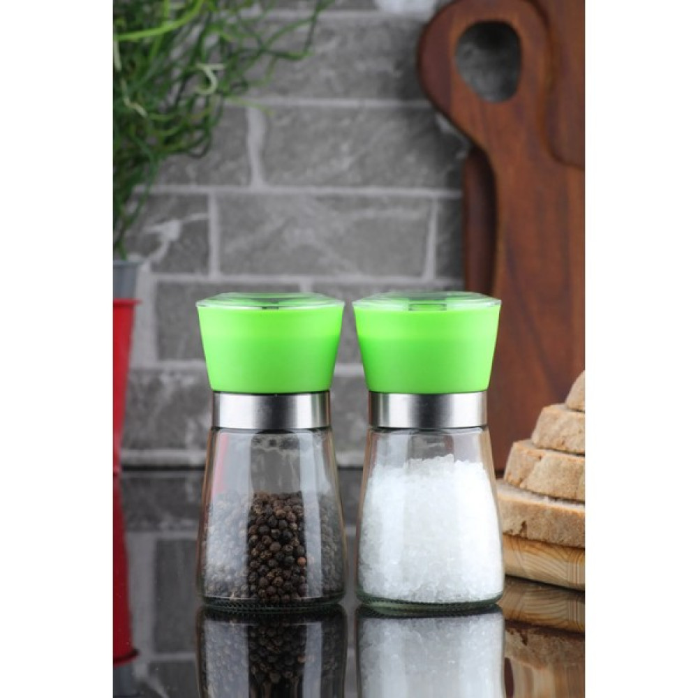 Morlimon Viki 2'li Tuz Karabiber Baharat Değirmeni - Yeşil - 100 ml Baharat Setleri & Baharatlıklar Fiyatı