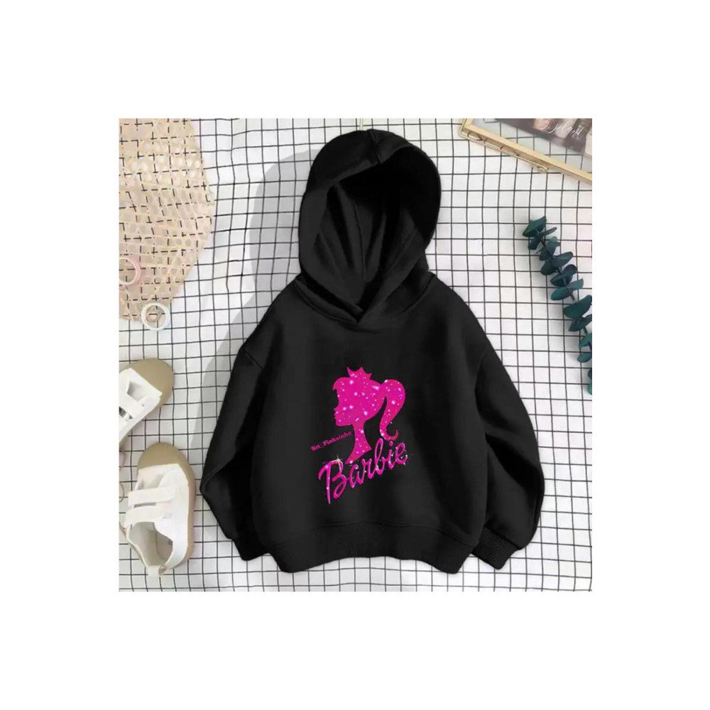 MORNİNG KİDS Kız Çocuk Kapşonlu Siyah Barbie Baskılı Sweatshirt 13-14 Yaş Beden Bayan Sweatshirt Fiyatı