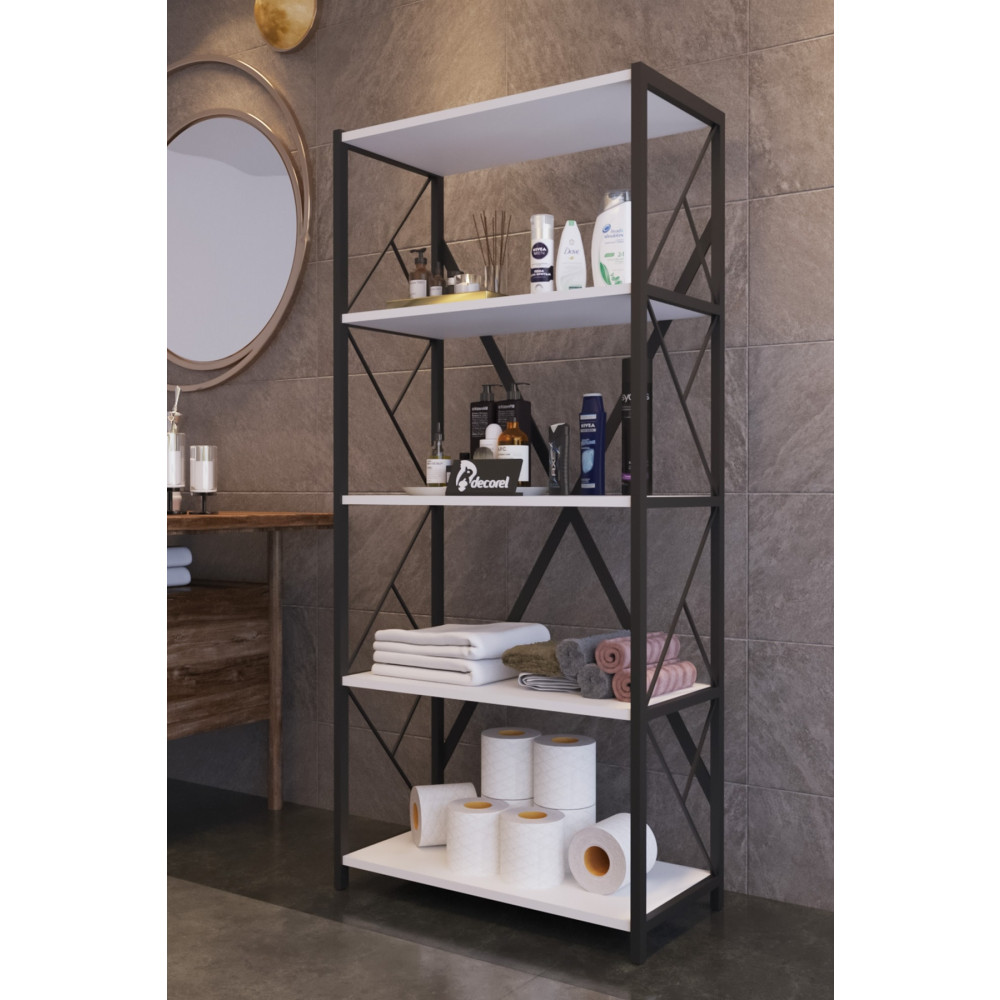 Morpanya Mony Metal Banyo Rafı Ünite 5 Raflı Banyo Düzenleyici Raf Deterjan Havlu Rafı Havluluk 150 cm Beyaz Banyo Dolabı / Mobilyası Fiyatı