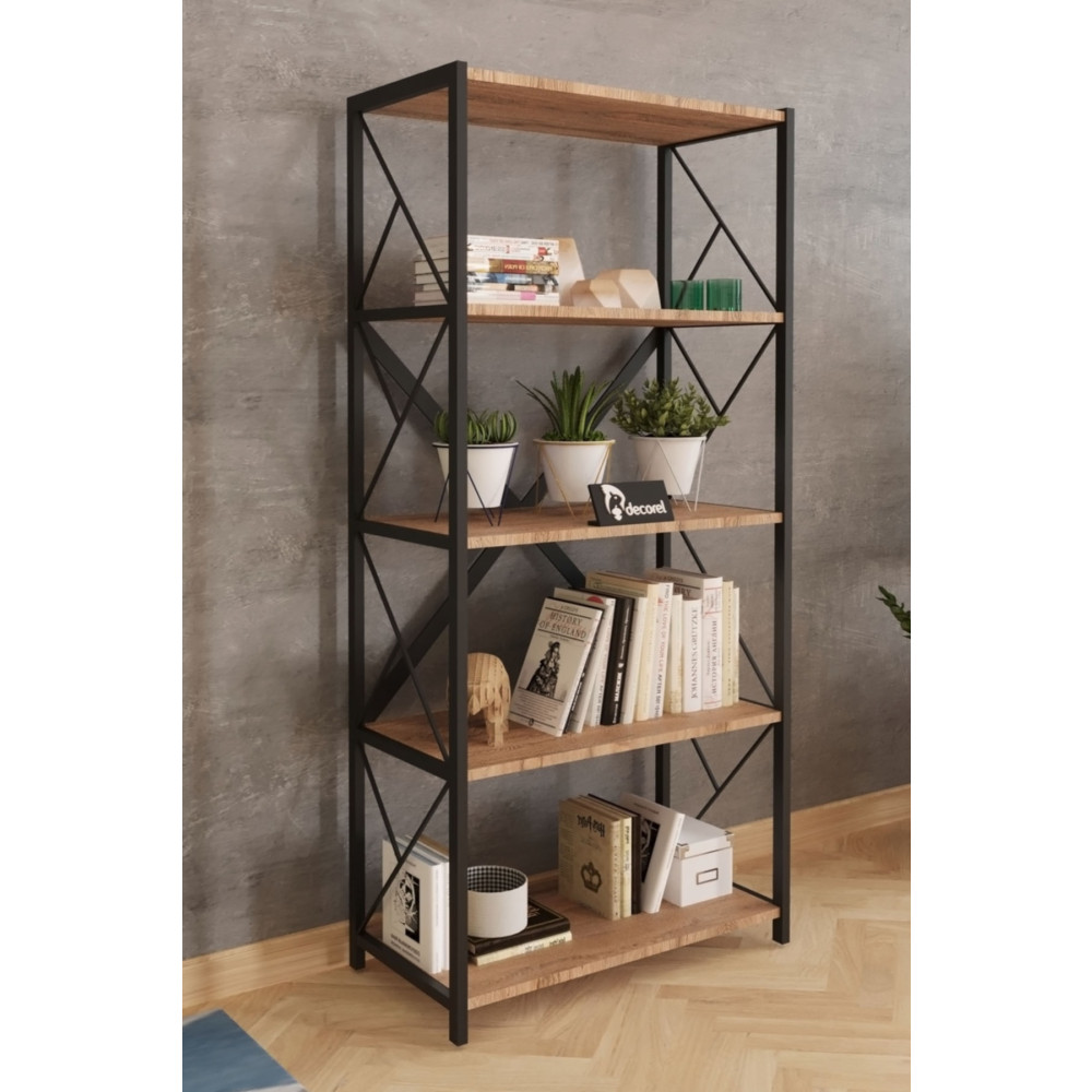 Morpanya Sera Metal Kitaplık 5 Raflı Çok Amaçlı Dosya Kitap Rafı Ofis Salon Raf 150 Cm Ceviz Kitaplık Fiyatı