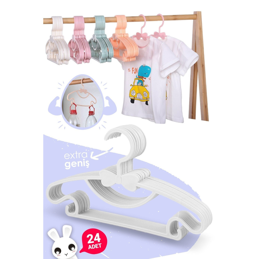 Morpanya Sweet 24 Adet Beyaz Bebek Elbise Askısı 30 Cm Fiyonklu Kelebek Bebek Çocuk Kıyafet Askısı Ev & Dekorasyon Aksesuarları Fiyatı